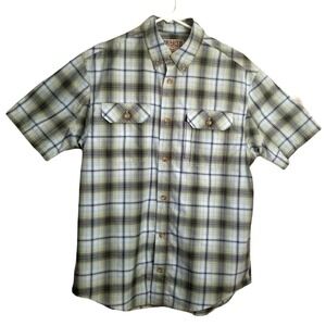 Duluth Trading Co Button Down Men's Shirt Size M, PIT TO PIT 23 IN Green Plaid